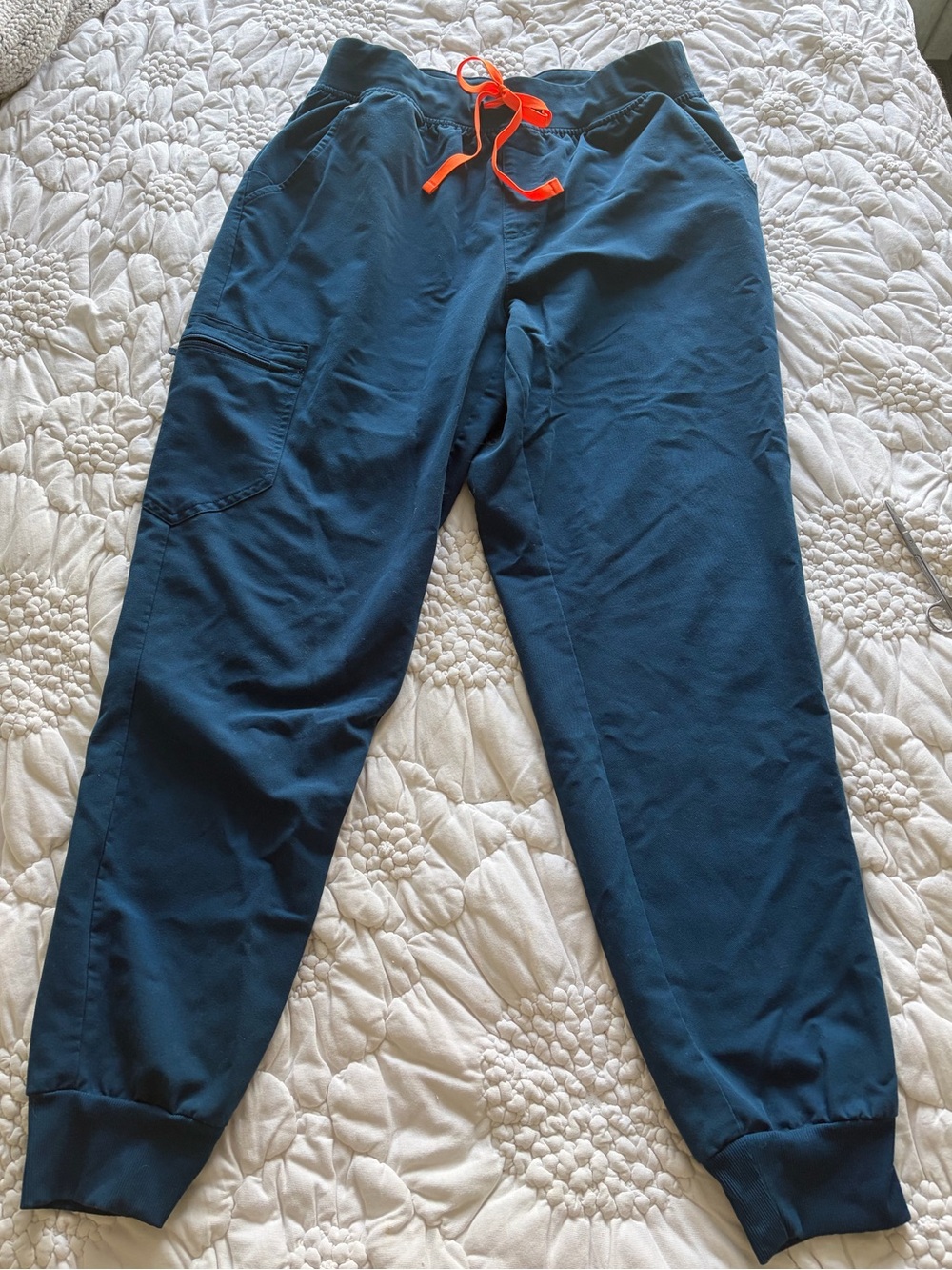 Figs Zamora High Waisted Jogger Pants - Deep Reef Large